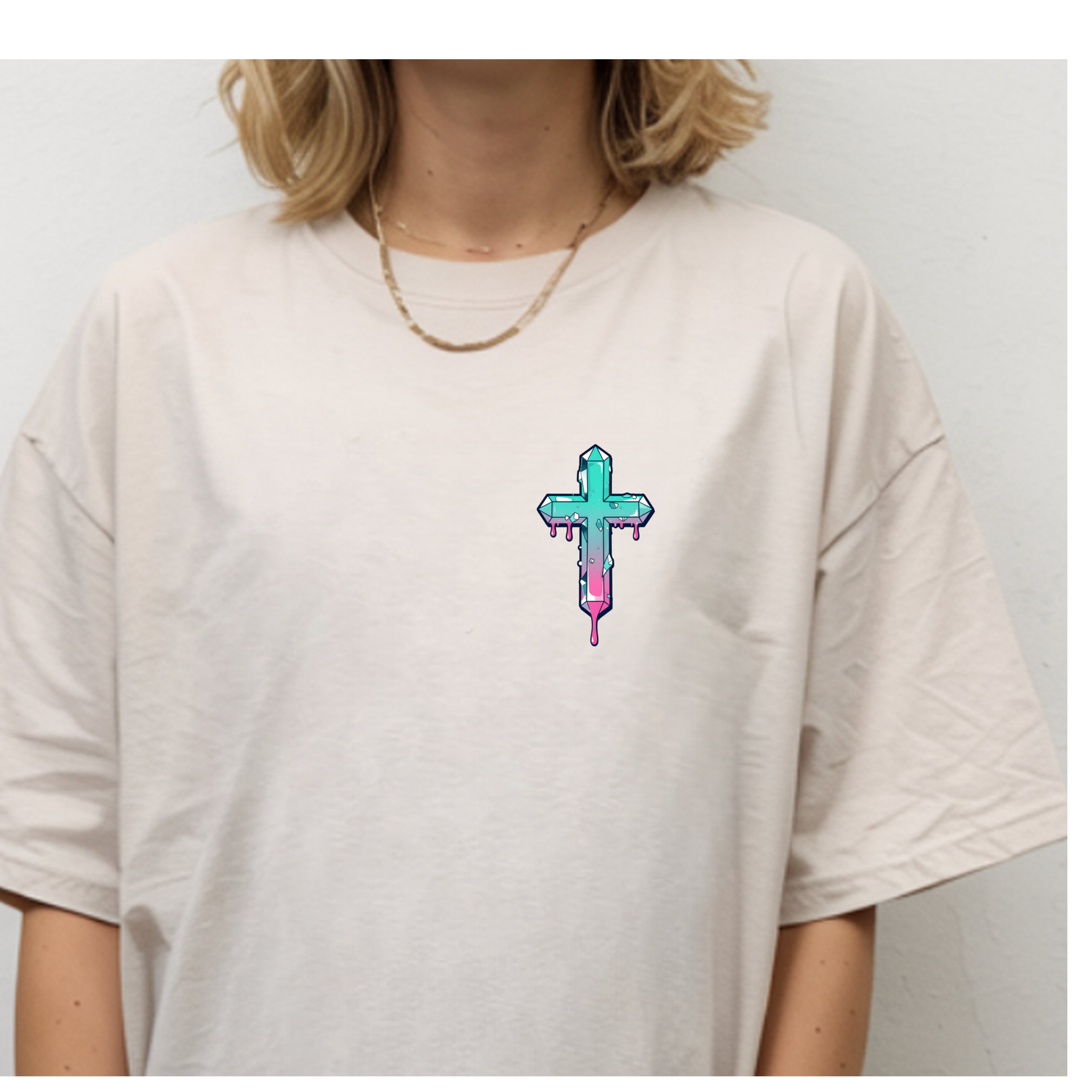 He Is Everything Crystal Cross T-Shirt