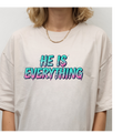 He Is Everything Crystal Cross T-Shirt