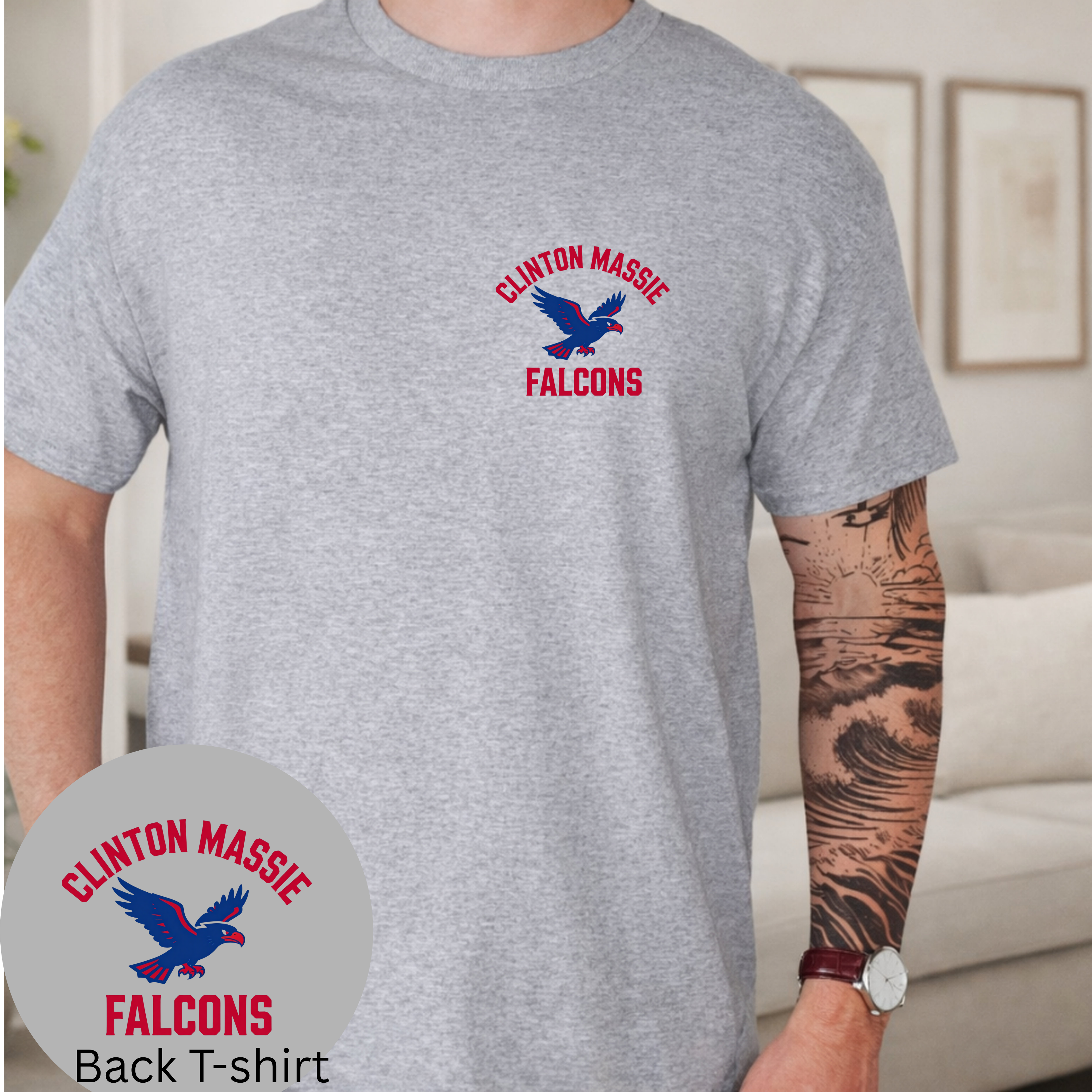 Clinton Massie Falcons Mascot T-Shirt