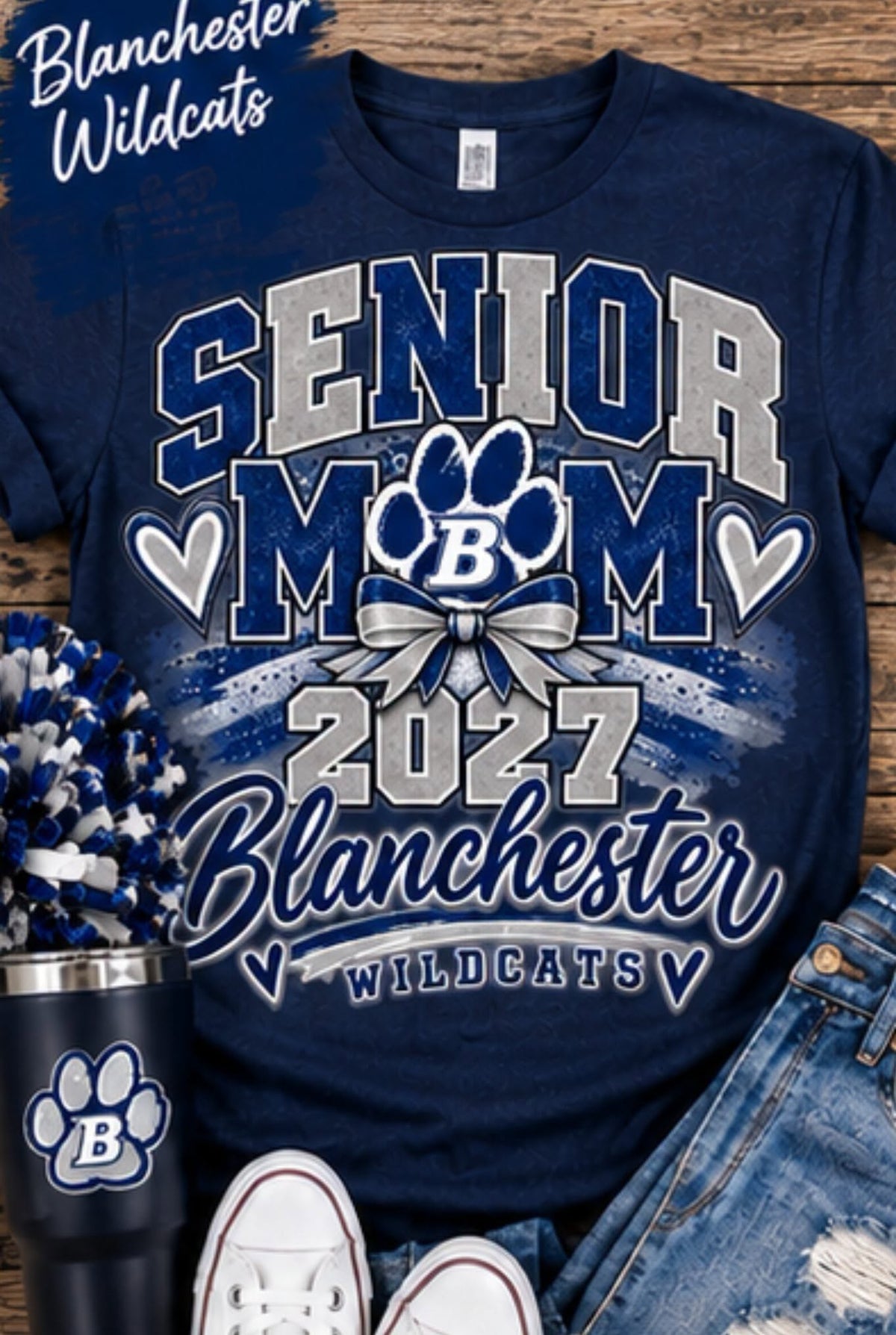 Blanchester Wildcats Senior Mom 2027 T-Shirt