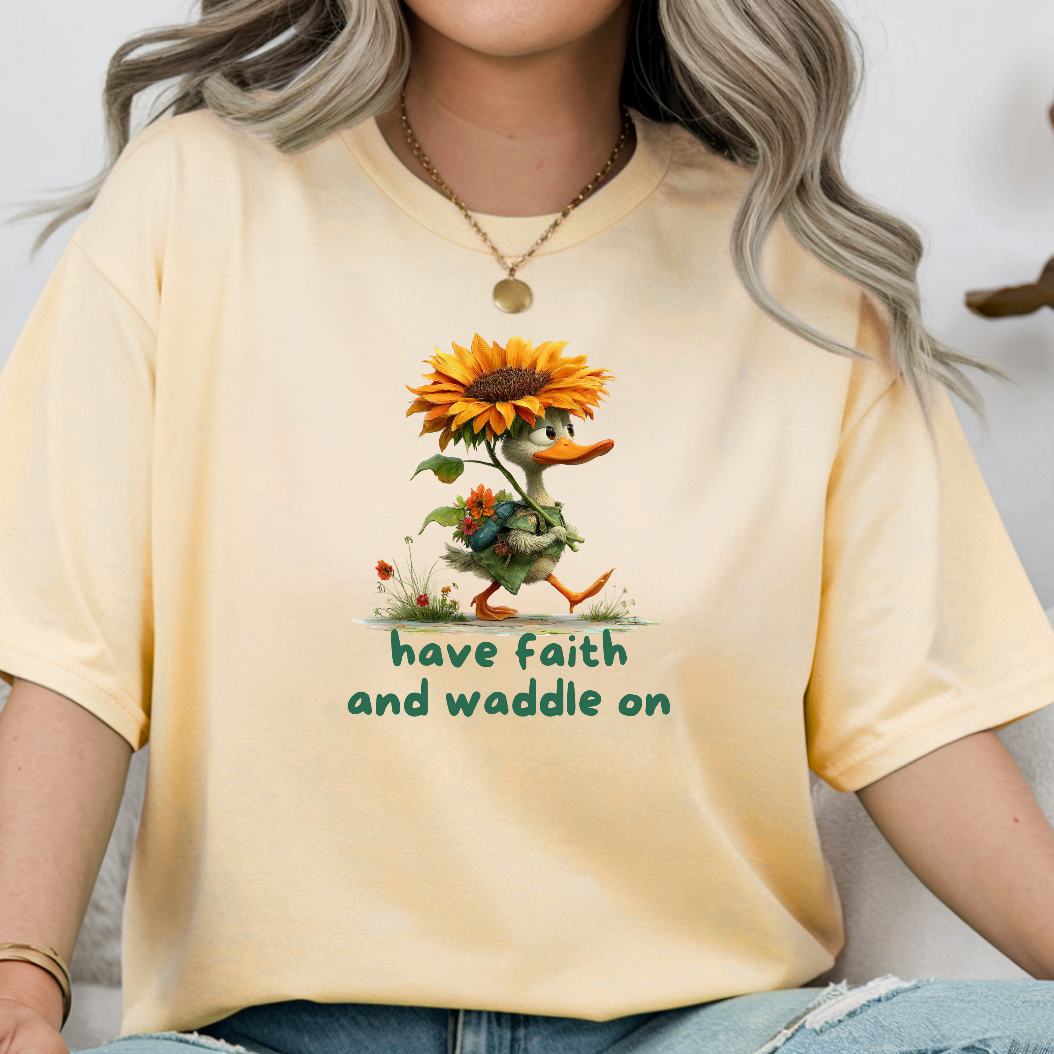 Have Faith and Waddle On - Duck Graphic Tee