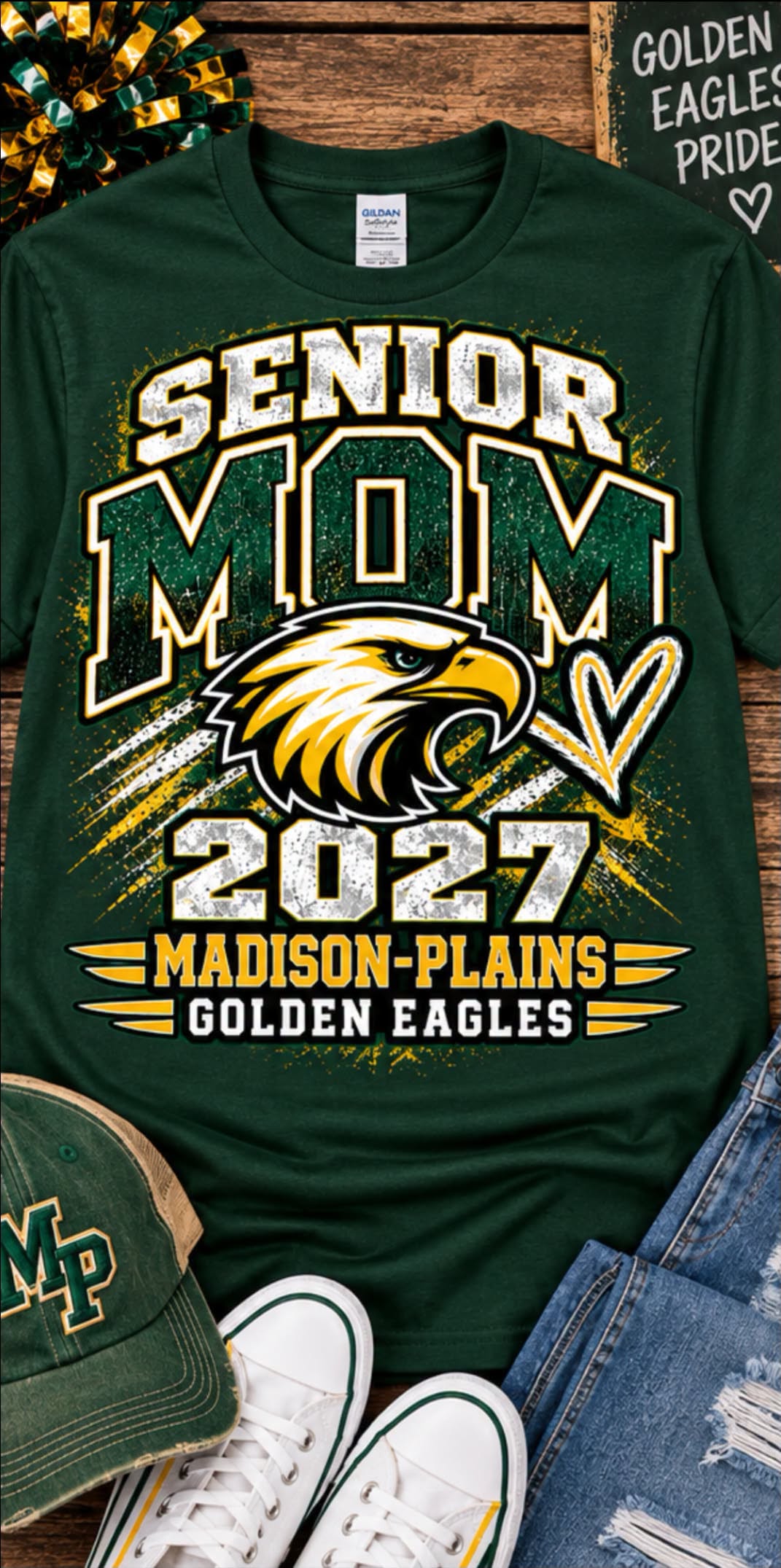 Madison-Plains Golden Eagles Senior Mom 2027 T-Shirt