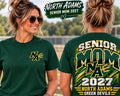 North Adams Green Devils Senior Mom 2027 forest green graphic t-shirt front and back