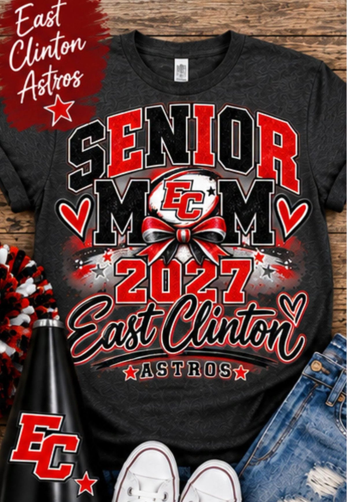East Clinton Astros Senior Mom 2027 T-Shirt