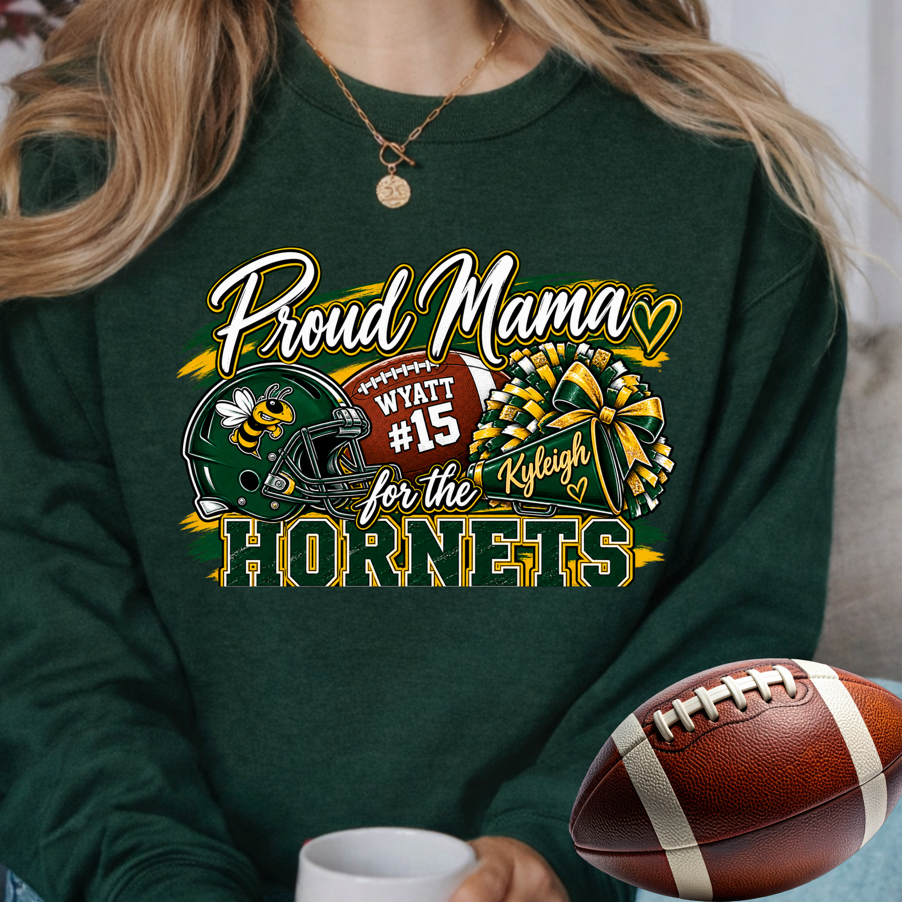 Proud Mama for the Hornets Football & Cheer Sweatshirt