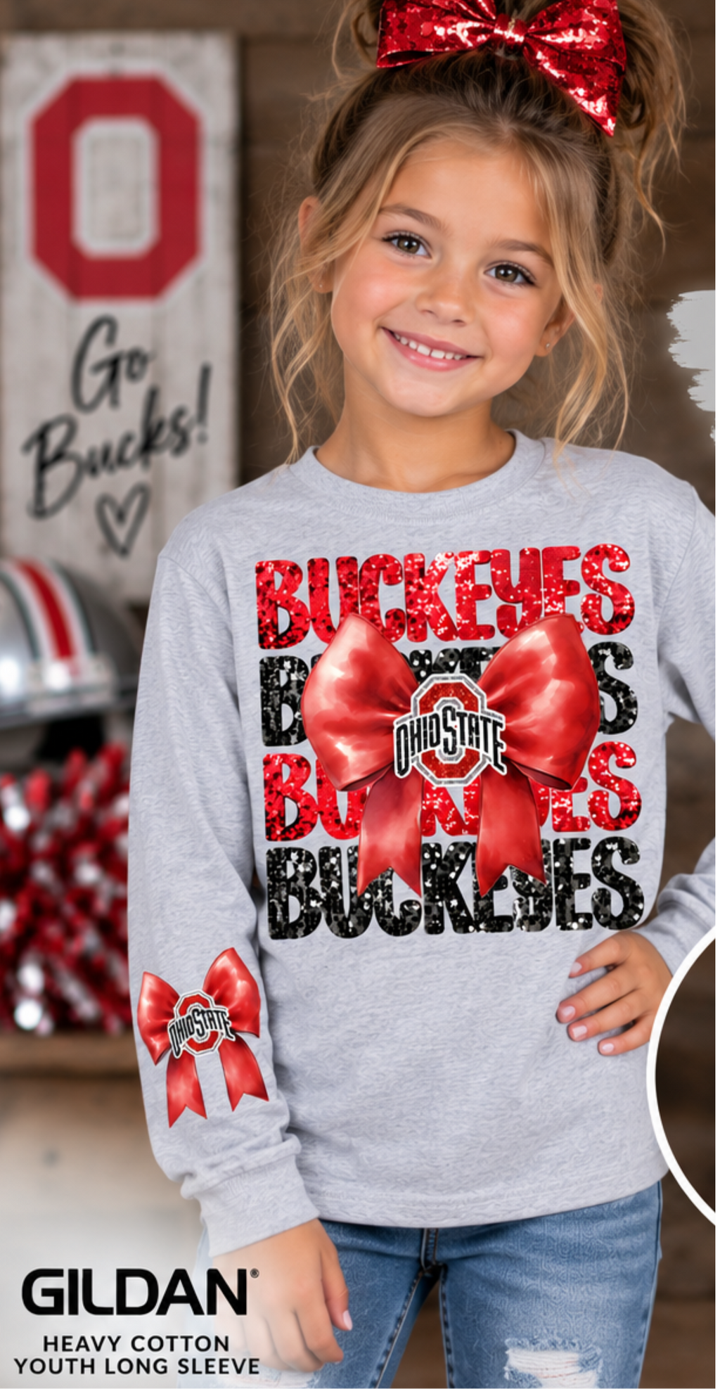 Ohio State Buckeyes Bow Youth Long Sleeve Sweatshirt