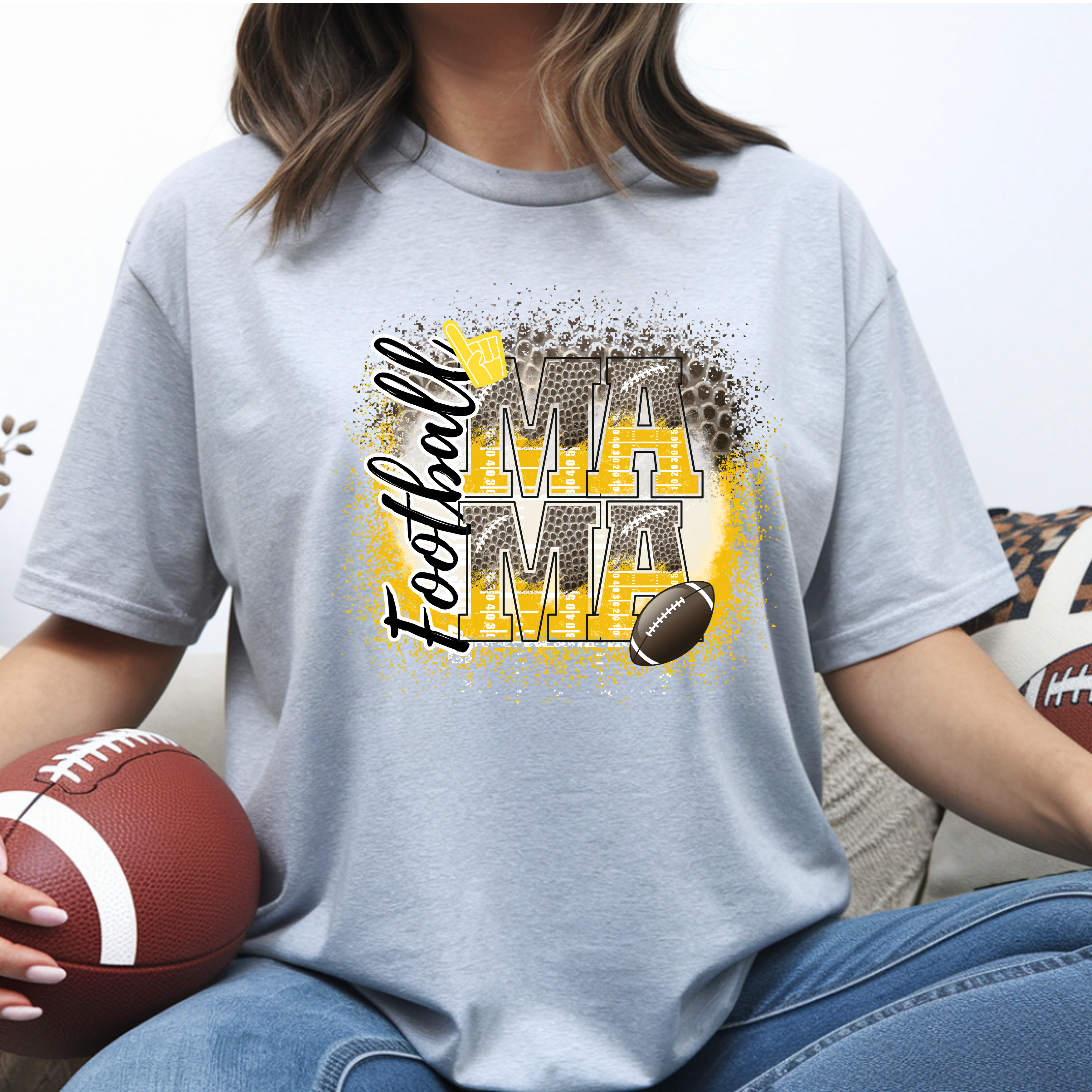 Proud Football Mama T-Shirt – Customized with Child's Name & Number