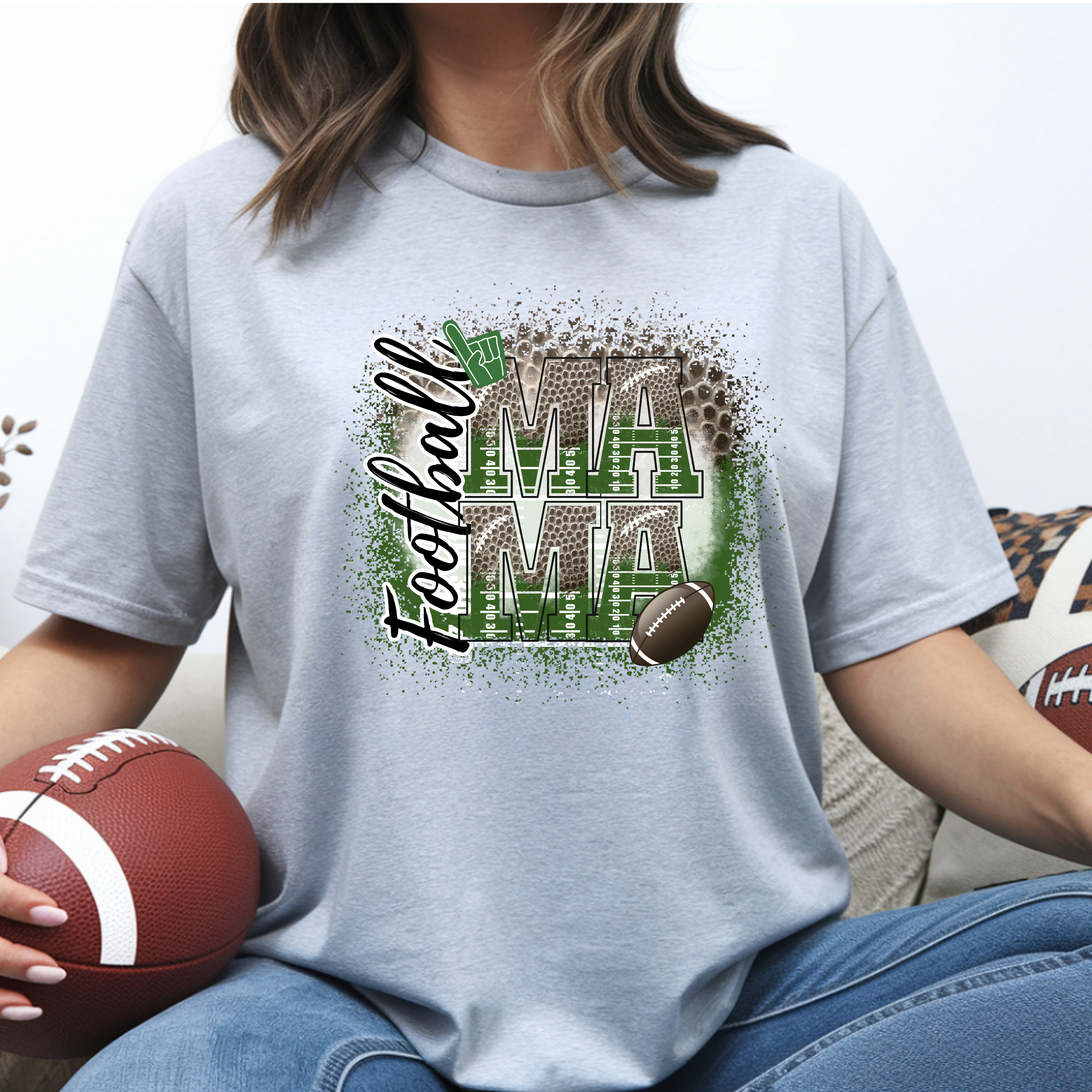 Proud Football Mama T-Shirt – Customized with Child's Name & Number